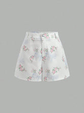 MOD Sweet Floral Print High Waist Vacation Style Match With Wide-Leg Shorts
